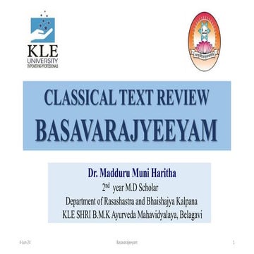 Basavarajeeyam - Ayurvedic heritage book of Andhra pradesh