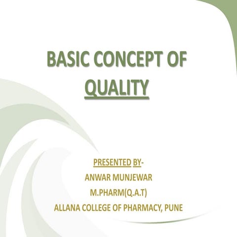 Basci Concept of Quality