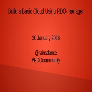 Build a Basic Cloud Using RDO-manager