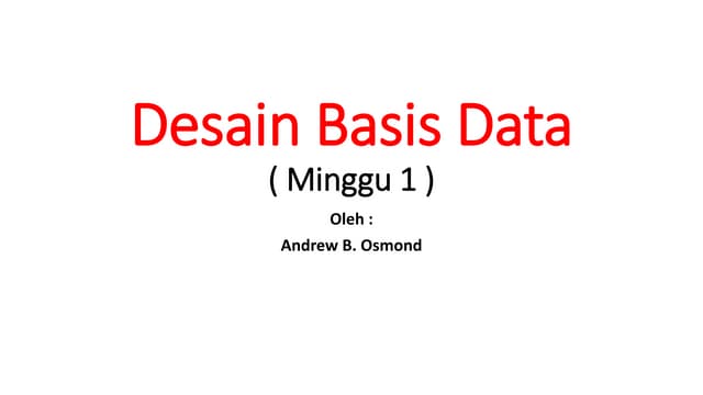 Desain Basis Data (1)