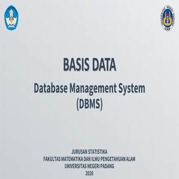 Basdat minggu 03   database management system (dbms)
