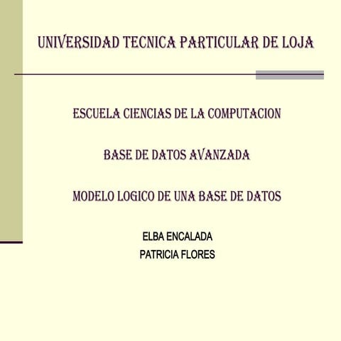 Diseño Lógico de la base de datos