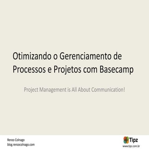 Basecamp e gerenciamento de projetos