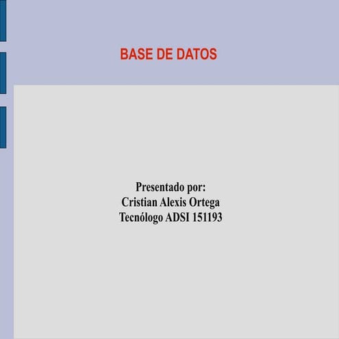 Introducción a Bases de datos SQLite-Que es una base de datos? | PPTX