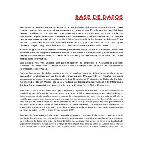 Base de datos