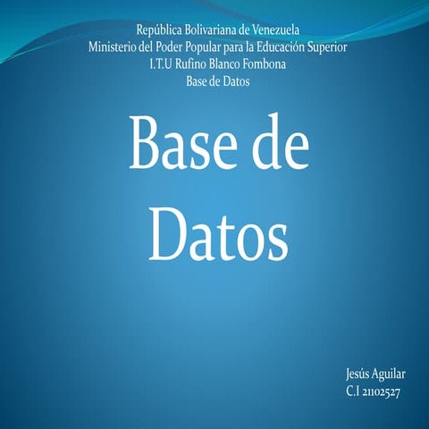 Base de datos I.T.U Rufino Blanco Fombona