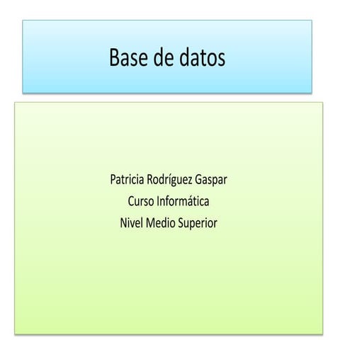 Base de datos
