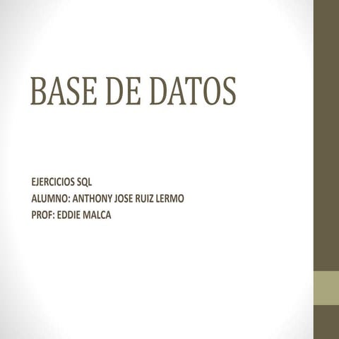Consultas SQL - Ejercicios | PPTX