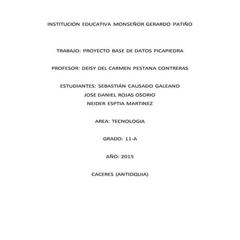 Bases de datos picapiedras- Sebastian causado