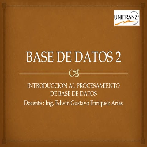 Introducción al Procesamiento de Base de Datos