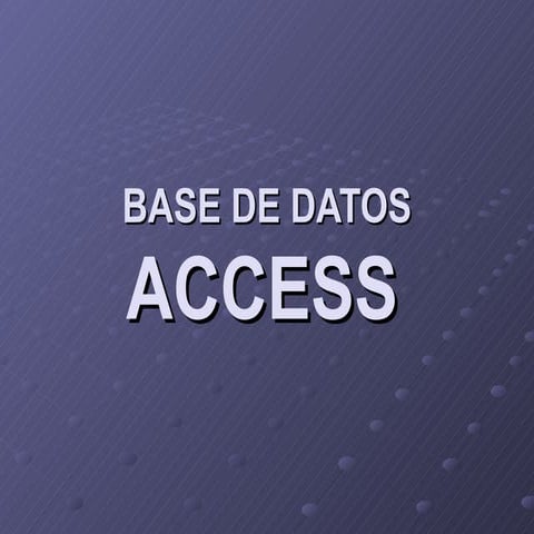 Base de datos access | PPT
