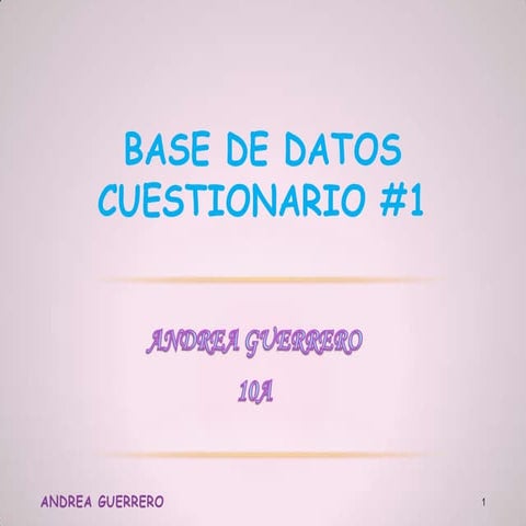 Base de datos cuestionario #1