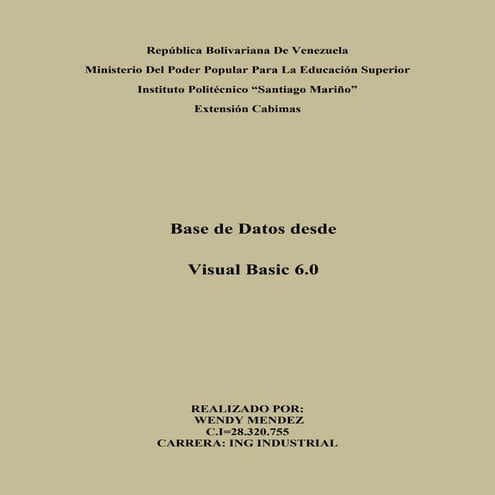 Base de datos desde vb 6.0