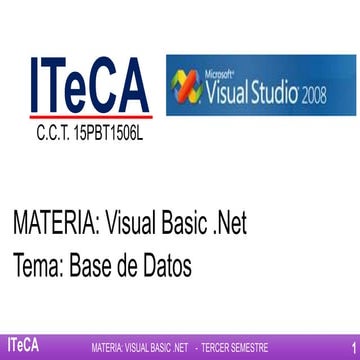 Base de datos en visual studio | PPTX