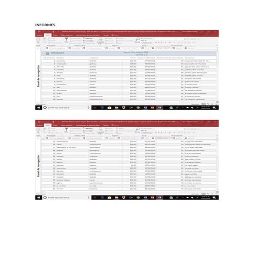 Base de datos informe 