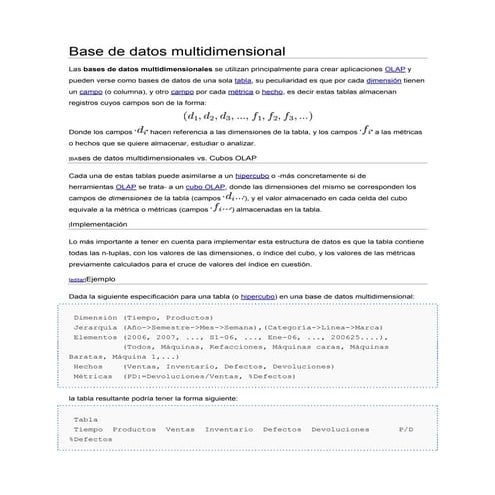Base de datos multidimensional
