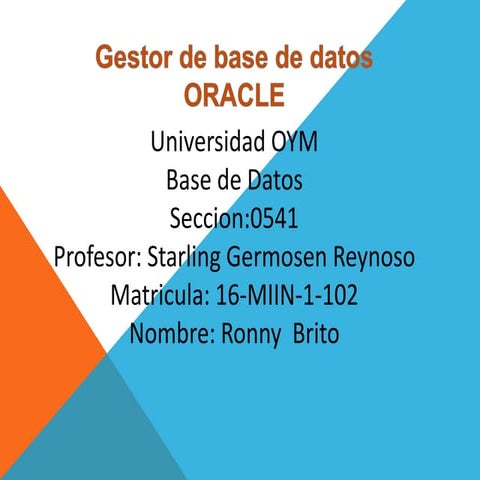 Base de datos oracle