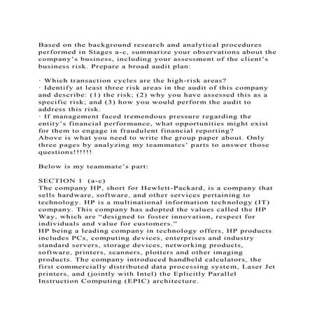 Based on the background research and analytical procedures perform.docx