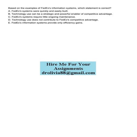 Based on the examples of FedExs information systems which .pdf