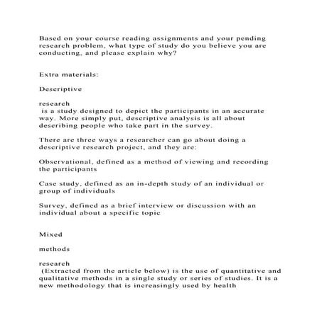 Based on your course reading assignments and your pending research p.docx