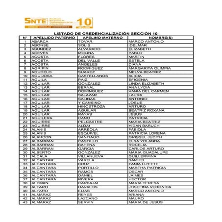 Crdencialización Sección 10 