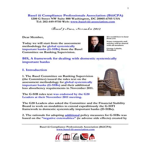 Basel 3 News November 2012