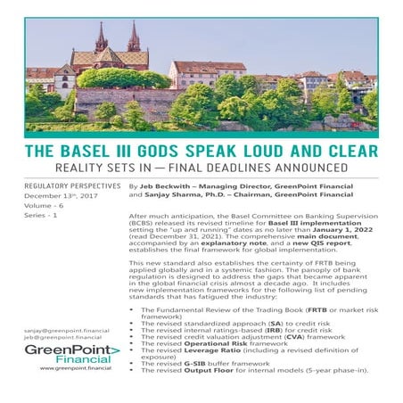 Basel III - New Timeline, Same Issues