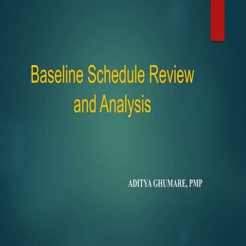 Baseline schedule review and analysis
