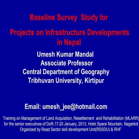 Baseline study survey on infrastructure projects in nepal