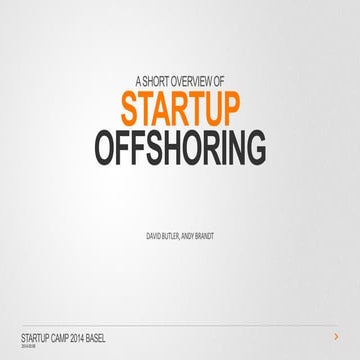 Startup Offshoring from StartupCamp Switzerland 2014