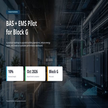 FY2026 BAS + EMS Pilot: Transforming Building Operations for Energy ...