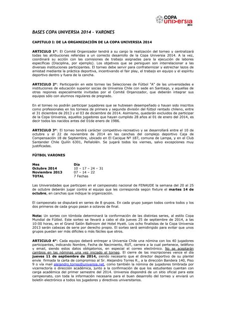 Bases Del I Campeonato De Fulbito Y V ley epg Uncp 