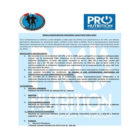 Bases Campeonato Selectivo 2015