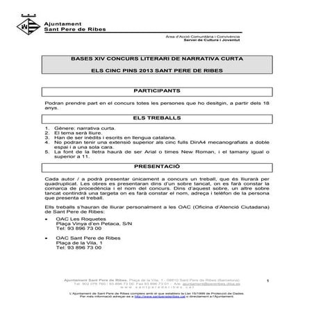 Bases concurs literari cinc pins 2013