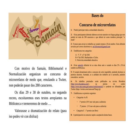 Bases concurso microrrelatos Samaín 18-19
