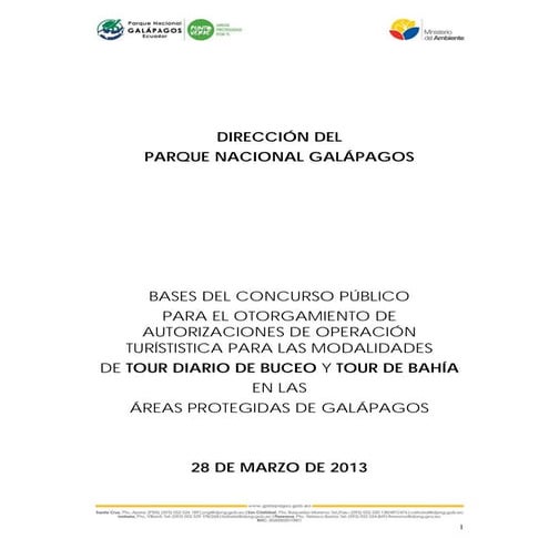 Bases del Concurso Público para el Otorgamiento de Autorizaciones 