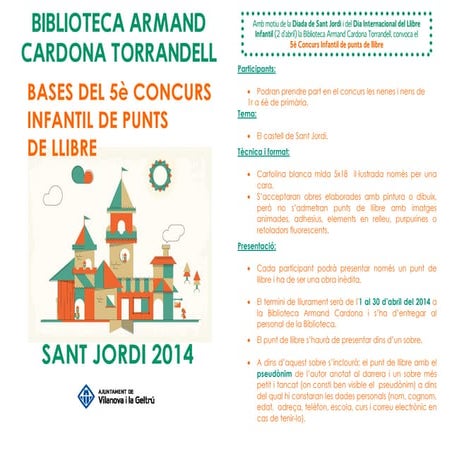 Bases concurs punts de llibre de Sant Jordi 2014