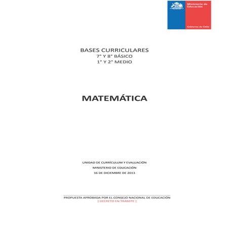 Bases curriculares 7 basico a 2 medio matematica | PDF