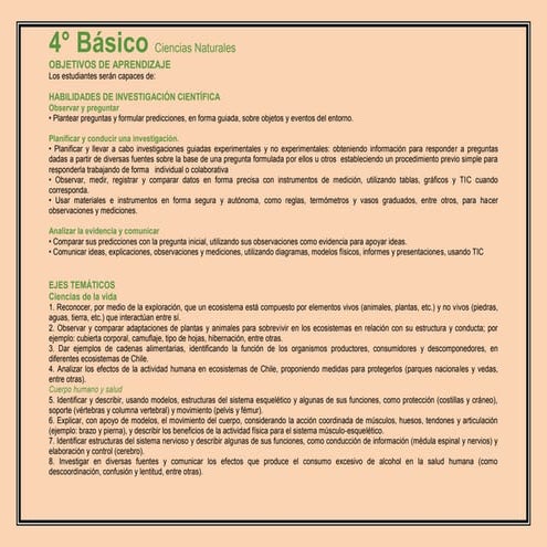 Bases curriculares de 4º básico