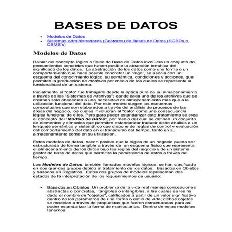 Bases de datos