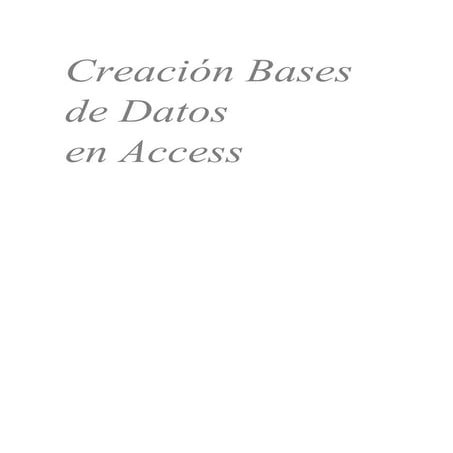 Bases de datos access