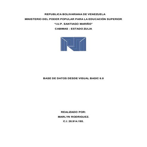Bases de datos desde visual basic 6.0