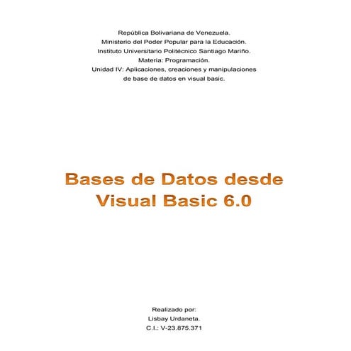 Bases de datos desde visual basic 6.0