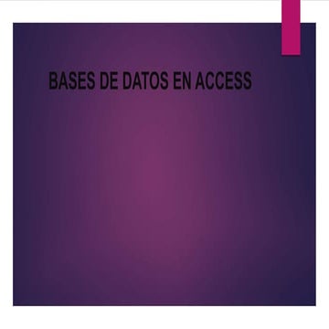 Bases de datos en access