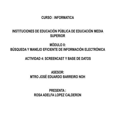 Bases de datos existentes