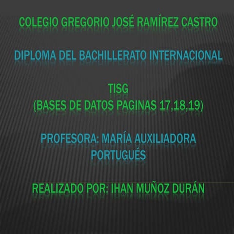 Bases de datos (ihan)