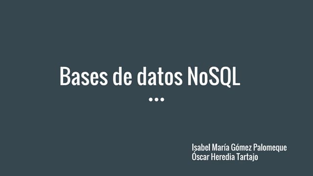 Bases de Datos NoSQL