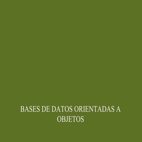 Bases de datos orientadas a objetos