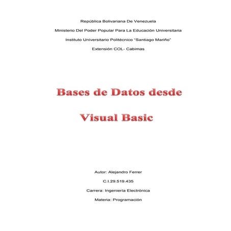 Bases de datos visual basic