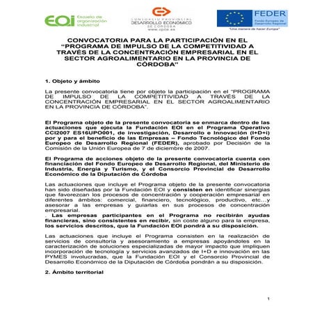 Bases de la Convocatoria Proyecto Concentra Córdoba